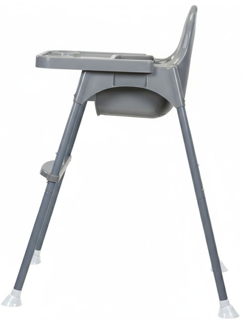 Chaise haute Basic Pro Asalvo Gris - Kiabi
