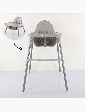 Chaise haute bébé - eco évolutive, pliable et réglable - twinky