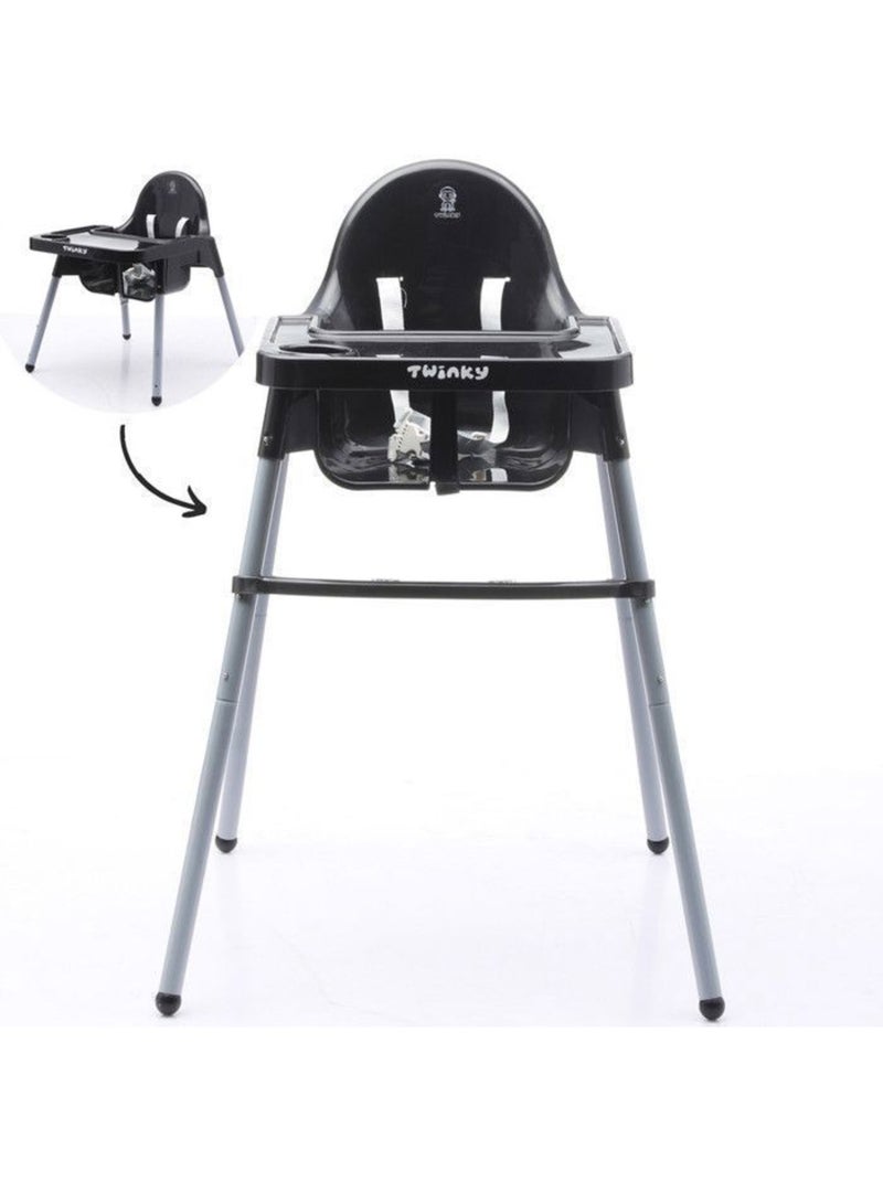 Chaise haute bébé - eco évolutive, pliable et réglable - twinky Noir - Kiabi