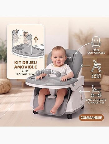 Chaise haute bébé - évolutive 3 en 1 pliable et réglable - twinky