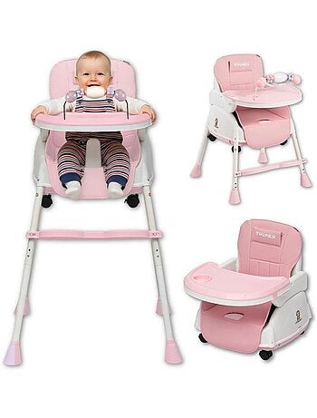 Chaise haute bébé - évolutive 3 en 1 pliable et réglable - twinky