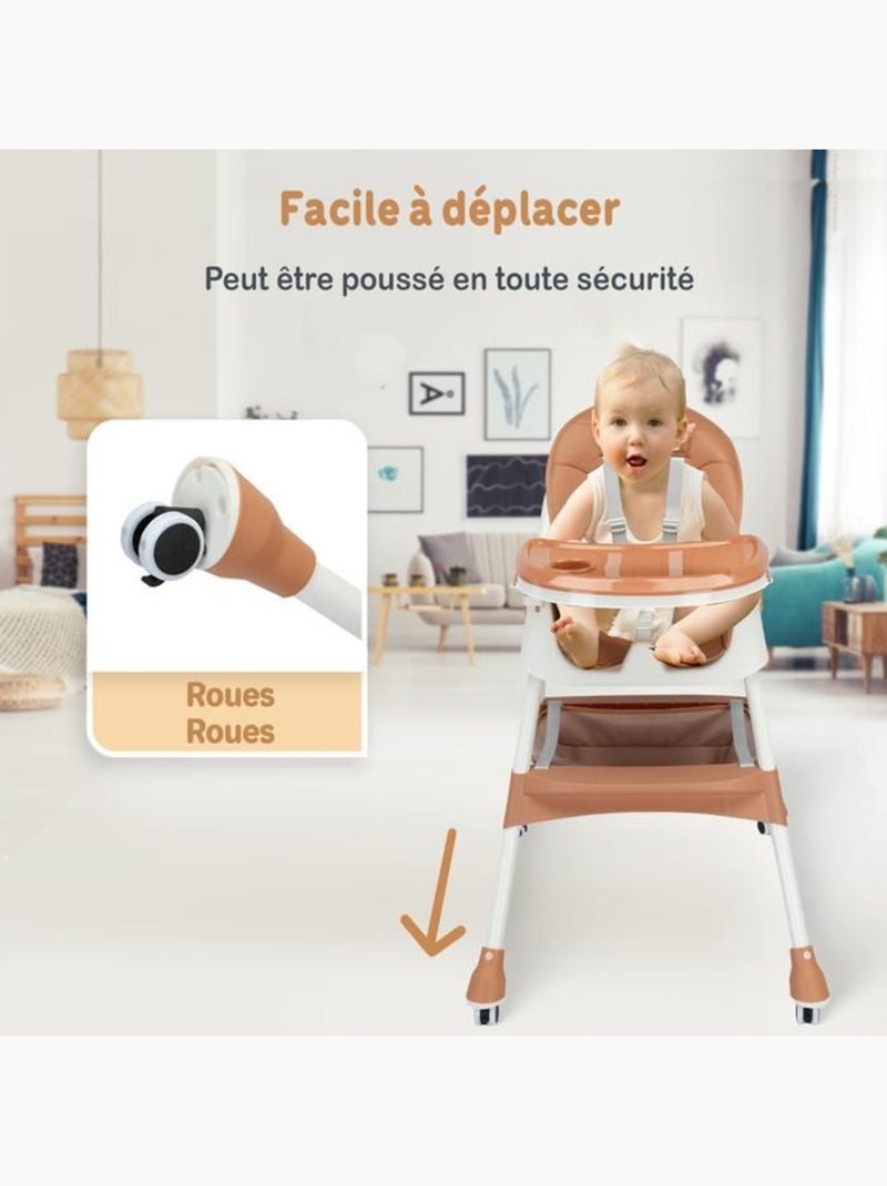 Chaise haute bébé - maxi évolutive 3 en 1 pliable - twinky Blanc - Kiabi