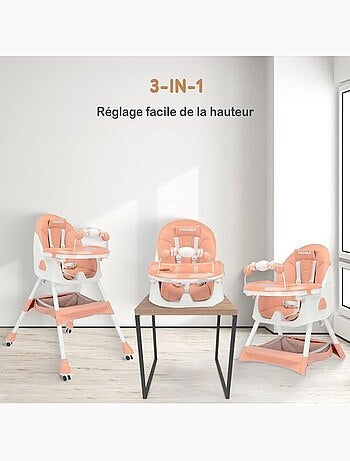 Chaise haute bébé - maxi évolutive 3 en 1 pliable - twinky
