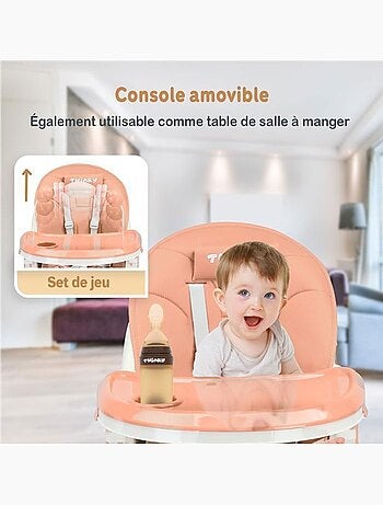 Chaise haute bébé - maxi évolutive 3 en 1 pliable - twinky