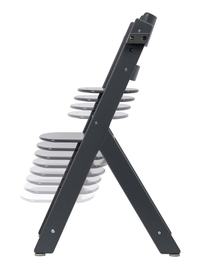 Chaise haute bébé en bois avec tablette timba Gris foncé - Kiabi