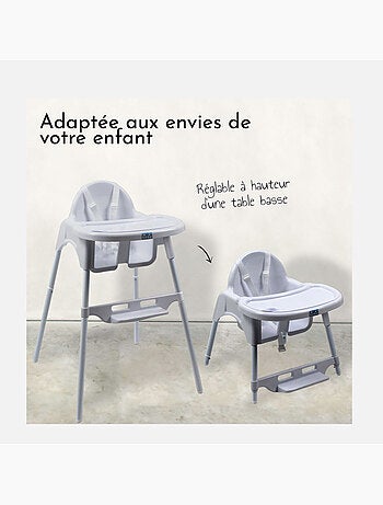 Chaise haute bébé, enfant, réglable hauteur et tablette - Délice - Monsieur Bébé