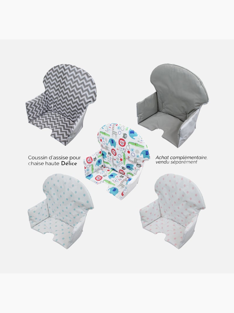 Chaise haute bébé, enfant, réglable hauteur et tablette - Délice - Monsieur Bébé Blanc Blanc - Kiabi