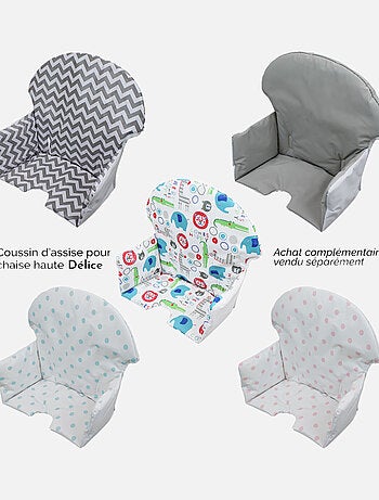 Chaise haute bébé, enfant, réglable hauteur et tablette - Délice Gris - Monsieur Bébé