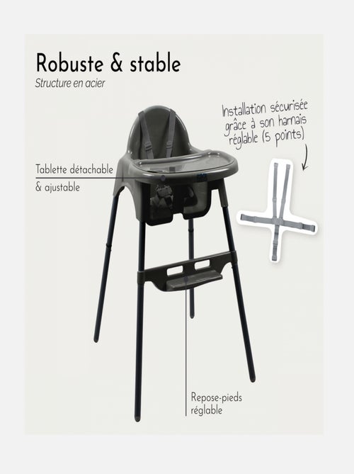 Chaise haute bébé, enfant, réglable hauteur et tablette - Délice - Monsieur Bébé - Kiabi