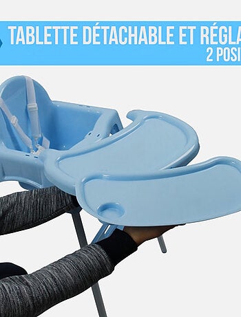 Chaise haute bébé, enfant, réglable hauteur et tablette - Délice - Monsieur Bébé