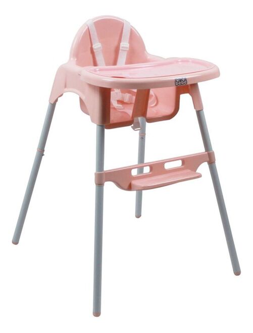 Chaise haute bébé, enfant, réglable hauteur et tablette - Délice Gris - Monsieur Bébé - Kiabi