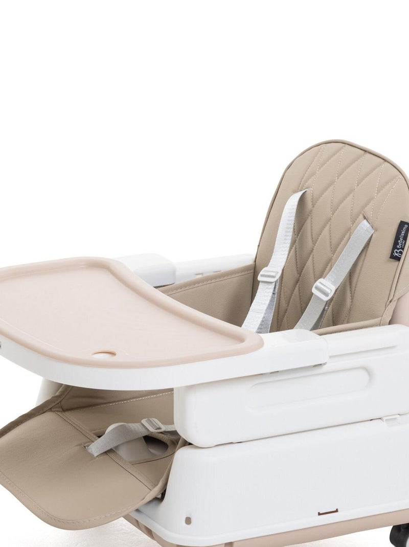 Chaise Haute Bébé Evolutive - Réglable - dès 6 mois jusqu’à 20kg – 5 modes - beige Beige - Kiabi