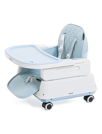 Chaise Haute Bébé Evolutive - Réglable - dès 6 mois jusqu’à 20kg – 5 modes - bleu claire