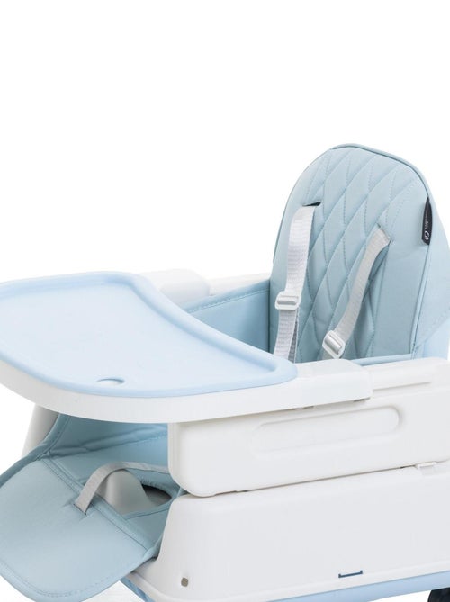 Chaise Haute Bébé Evolutive - Réglable - dès 6 mois jusqu’à 20kg – 5 modes - bleu claire - Kiabi