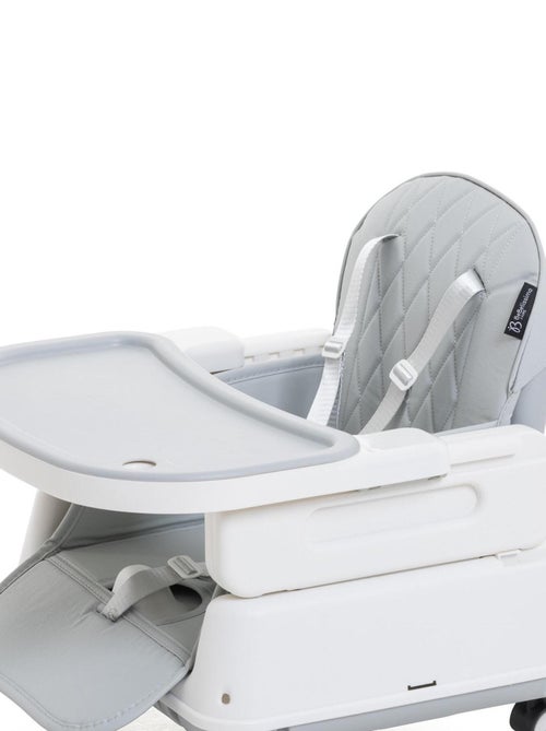 Chaise Haute Bébé Evolutive - Réglable - dès 6 mois jusqu’à 20kg – 5 modes - gris - Kiabi
