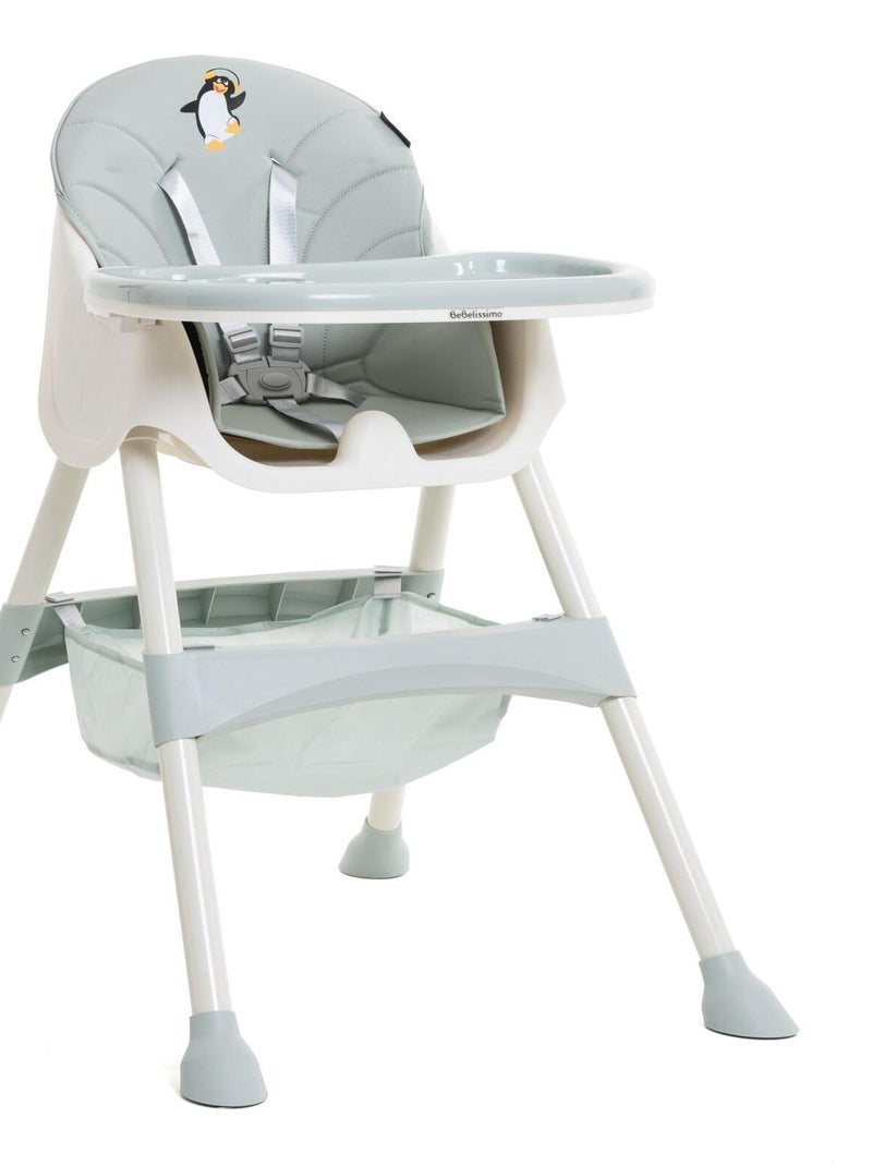 Chaise Haute Bébé Evolutive -dès 6 mois jusqu’à 20kg -Disco Pinguin - hauteur réglable - vert Vert - Kiabi
