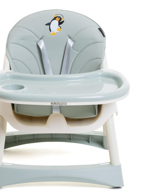 Chaise Haute Bébé Evolutive -dès 6 mois jusqu’à 20kg -Disco Pinguin - hauteur réglable - vert - Kiabi