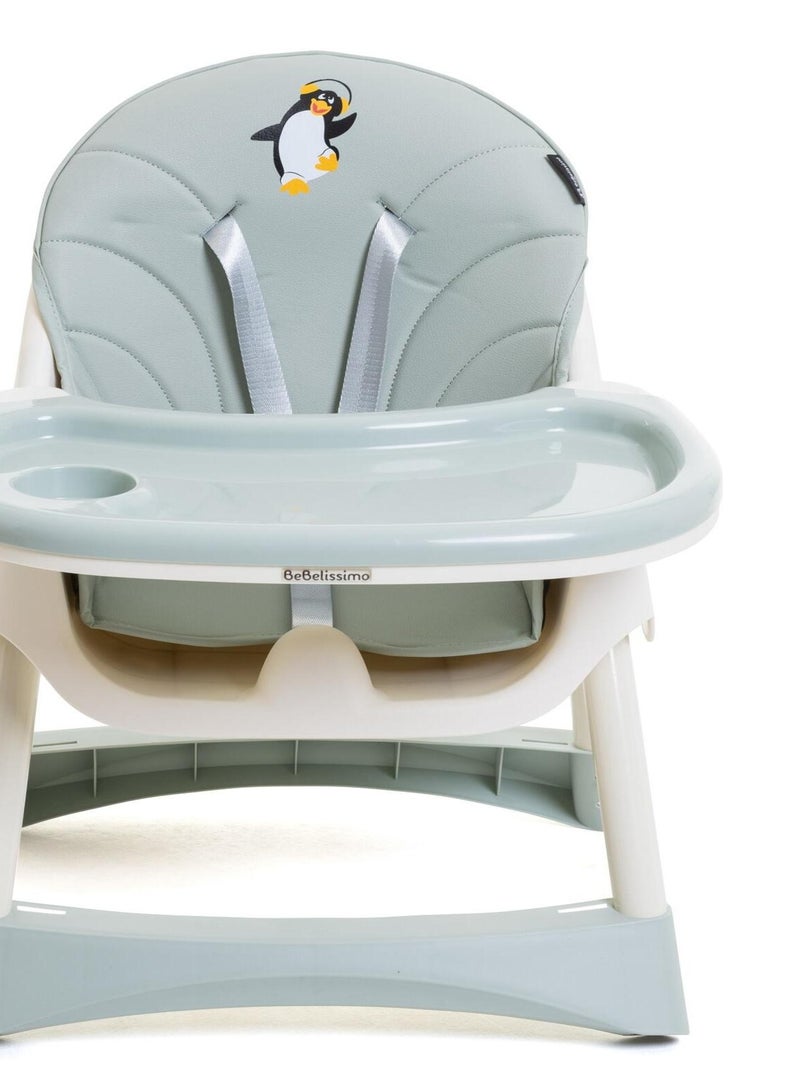 Chaise Haute Bébé Evolutive -dès 6 mois jusqu’à 20kg -Disco Pinguin - hauteur réglable - vert Vert - Kiabi