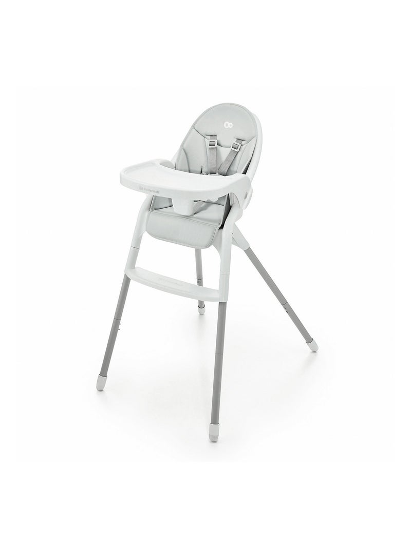 Chaise Haute Bébé Kinderkraft DINNLY évolutive et pliable, avec harnais 5 points et repose-pieds Gris - Kiabi