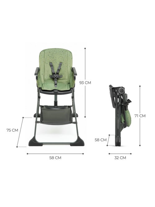 Chaise Haute Bébé Kinderkraft FOLDEE pliable compacte dossier réglable plateau amovible double repas - Kiabi Chaise Haute Bébé Kinderkraft FOLDEE pliable compacte dossier réglable plateau amovible double repas - Kiabi