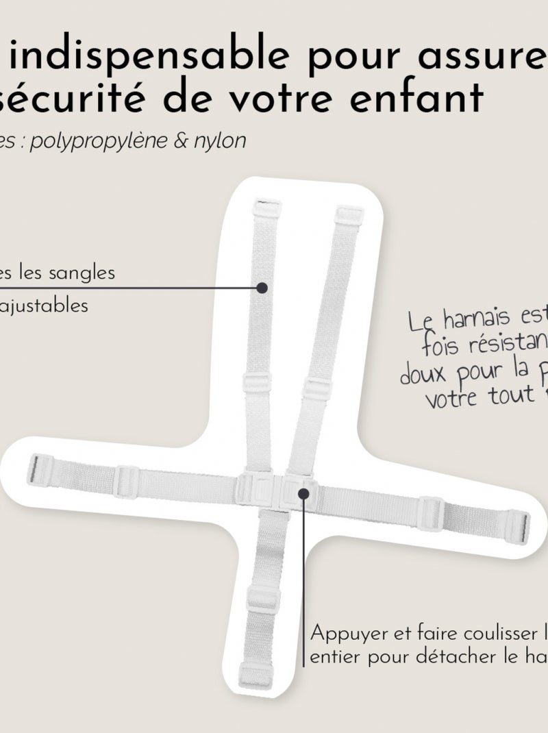 Chaise haute bébé pliable réglable hauteur dossier tablette - Ptit -  Agate - Monsieur Bébé Gris foncé - Kiabi
