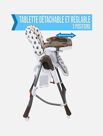Chaise haute bébé pliable réglable hauteur dossier tablette - Ptit - Stella - Monsieur Bébé