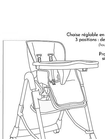 Chaise haute bébé pliable réglable hauteur dossier tablette - Ptit - Stella - Monsieur Bébé