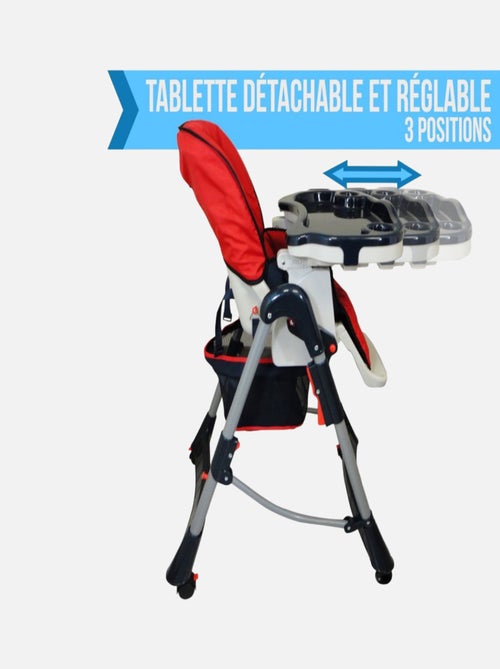 Chaise haute bébé pliable réglable hauteur dossier tablette - Ptit - Lou - Monsieur Bébé - Kiabi Chaise haute bébé pliable réglable hauteur dossier tablette - Ptit - Lou - Monsieur Bébé - Kiabi