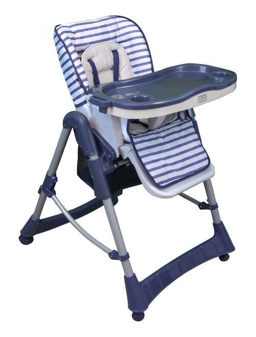 Chaise haute bébé pliable réglable hauteur dossier tablette - Ptit - Marin - Monsieur Bébé - Kiabi