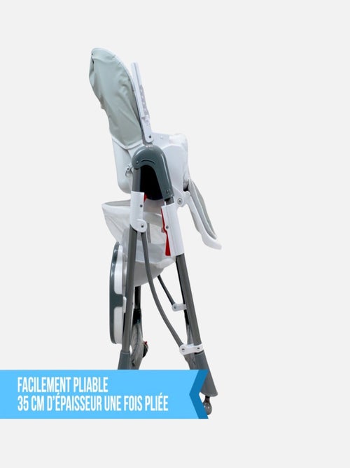 Chaise haute bébé pliable réglable hauteur dossier tablette -  Ptit - Perle - Monsieur Bébé - Kiabi