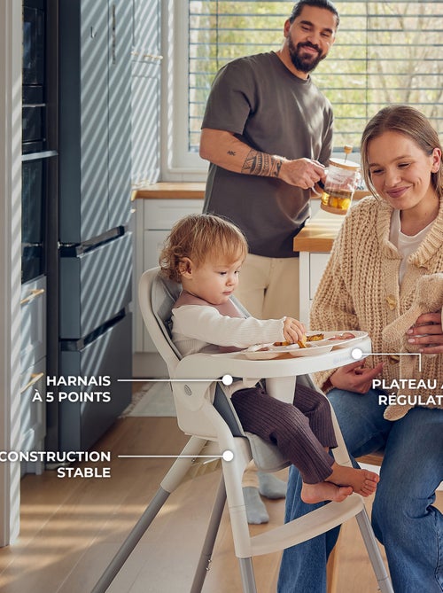 Chaise haute bebe pliante avec ceinture 5 points - Kiabi