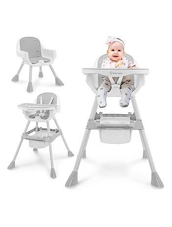 Chaise Haute Bébé Réglable, Chaise Enfant - Plateau Double - Coussin Similicuir