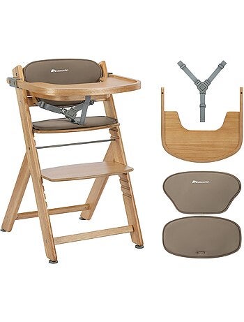 Chaise haute bébé Timba, avec coussin et tablette repas