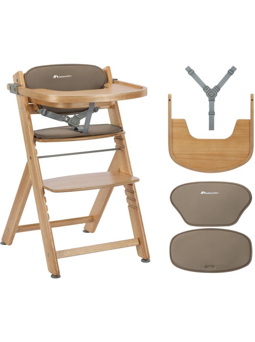 Chaise haute bébé Timba, avec coussin et tablette repas - Kiabi