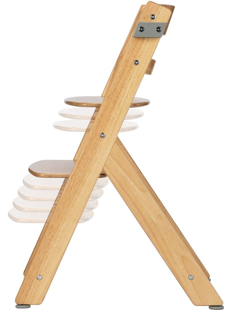 Chaise haute bébé Timba, avec coussin et tablette repas Bois naturel - Kiabi