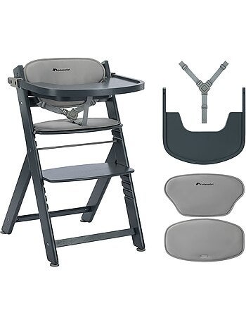 Chaise haute bébé Timba, avec coussin et tablette repas