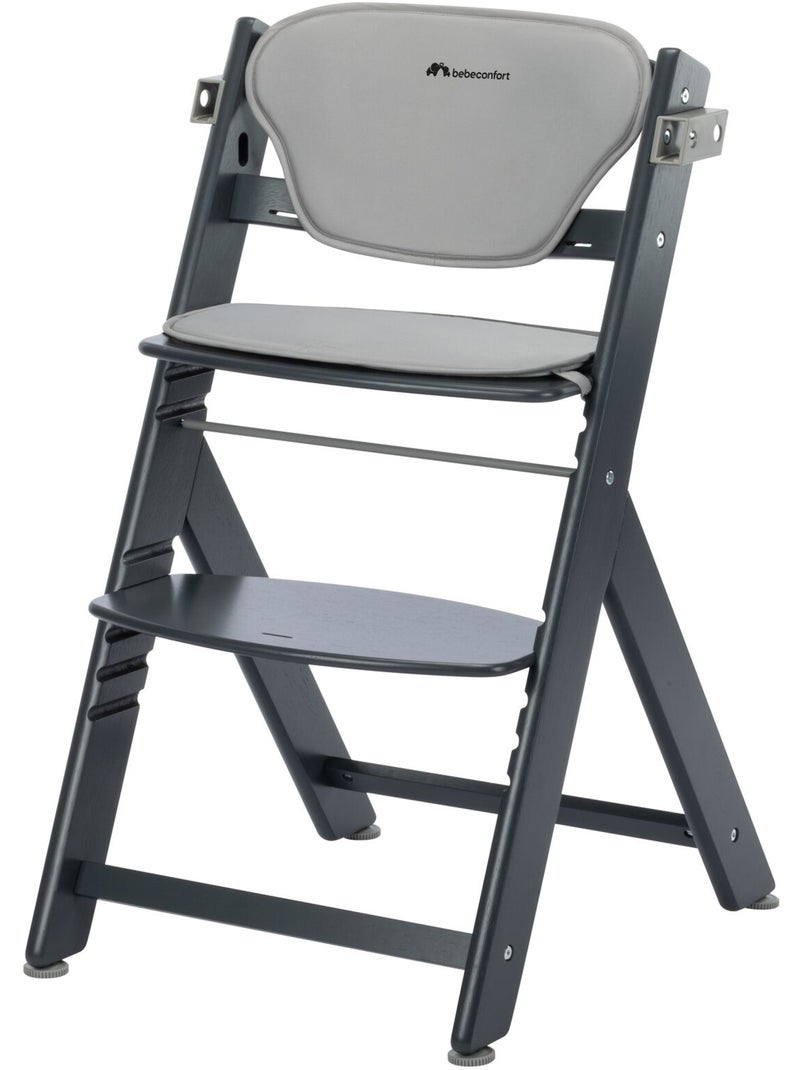 Chaise haute bébé Timba, avec coussin et tablette repas Gris Gris - Kiabi