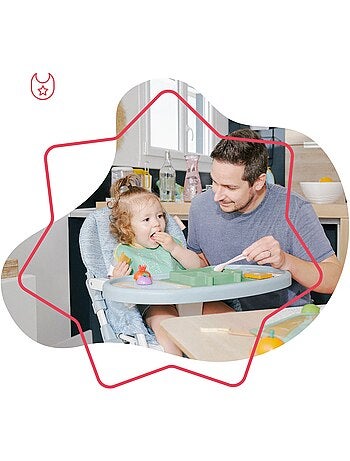Chaise haute bébé ultra compacte dossier et tablette ajustables 'Badabulle'