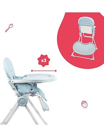 Chaise haute bébé ultra compacte dossier et tablette ajustables 'Badabulle'