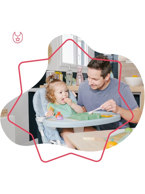Chaise haute bébé ultra compacte dossier et tablette ajustables 'Badabulle' - Kiabi Chaise haute bébé ultra compacte dossier et tablette ajustables 'Badabulle' - Kiabi