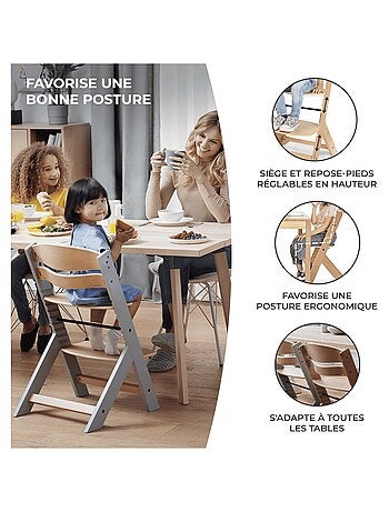 Chaise haute évolutive bois réglable
