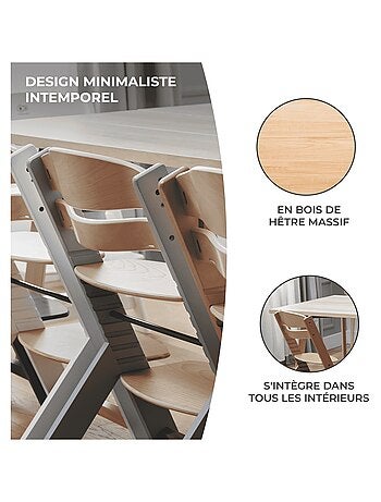 Chaise haute évolutive bois réglable
