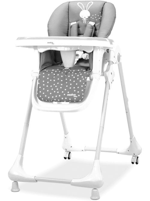 Chaise haute Bunny grise à roulettes Asalvo - Kiabi
