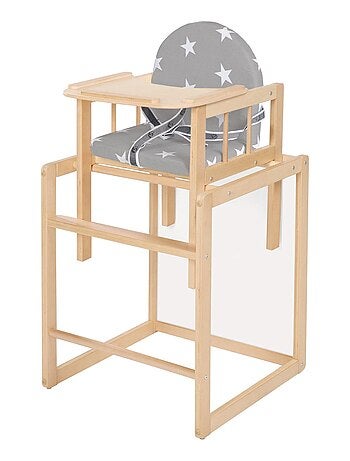 Chaise haute combinée avec plateau repas et coussin imperméable 'Roba Little Stars'