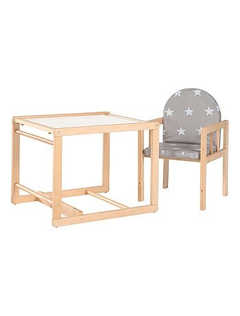 Chaise haute combinée avec plateau repas et coussin imperméable 'Roba Little Stars'