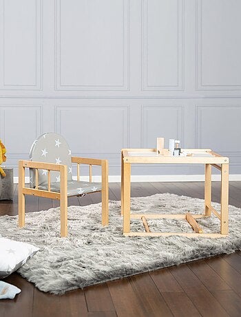 Chaise haute combinée avec plateau repas et coussin imperméable 'Roba Little Stars'