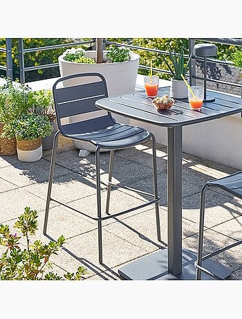 Chaise haute de jardin empilable en acier ALEGORIA