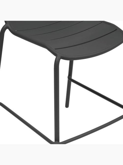 Chaise haute de jardin empilable en acier avec repose-pieds ALEGORIA - Kiabi