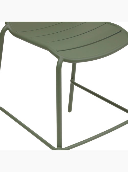 Chaise haute de jardin empilable en acier avec repose-pieds ALEGORIA - Kiabi Chaise haute de jardin empilable en acier avec repose-pieds ALEGORIA - Kiabi