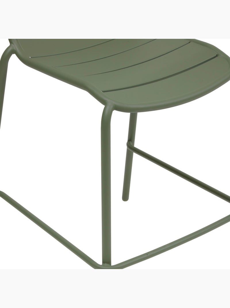 Chaise haute de jardin empilable en acier avec repose-pieds ALEGORIA Vert clair - Kiabi
